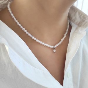 Чокер из белых цирконов в ювелирной огранке