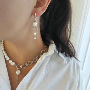 Серьги из натурального жемчуга