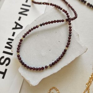 Сет из натурального граната в позолоченной фурнитуре