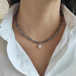 Сет из 2х чокеров: лабрадор и лунный камень