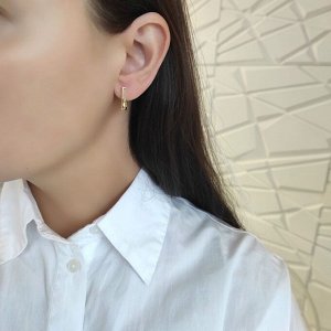 Серьги прямоугольные позолоченные