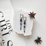 Серьги из натуральных камней: гранат, лазурит, авантюрин