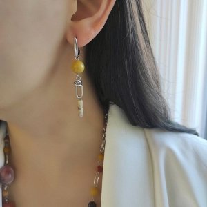 Серьги с яшмой Мукаит и красной яшмой
