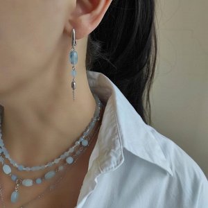 Серьги из аквамарина