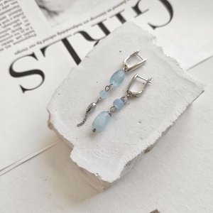 Серьги из аквамарина