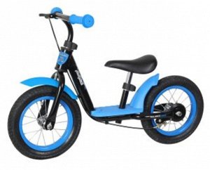 Беговел-Велобег Moby Kids KidsRun 12, 12" надувные колеса, ручной тормоз,синий-черный