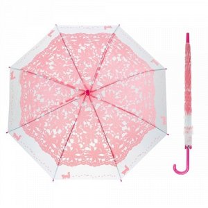 Зонт детский 45 см Кружево кошки, ПВХ ,8 спиц, цв. розовый