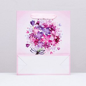 Пакет ламинированный вертикальный «Романтичный букет», 21x25x8 см