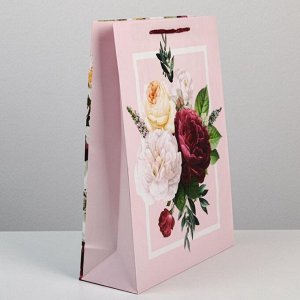 Пакет подарочный ламинированный, упаковка, Love, L 28 х 38 х 9 см