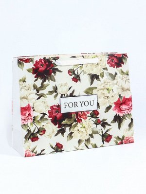 Пакет подарочный ламинированный горизонтальный «For you», L 40 * 31 * 14 см