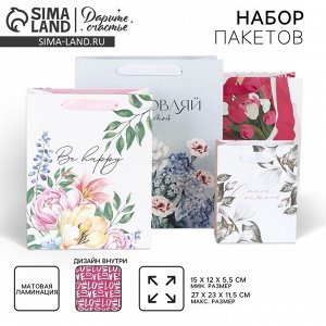 Набор пакетов подарочных ламинированных, двухсторонние, упаковка, «Женщины с Венеры» 12 х 15 х 5.5 см ? 23 х 27 х 11.5 см