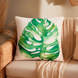 Наволочка декоративная Этель «Green leaf», 40х40 см, 100 п/э, велюр