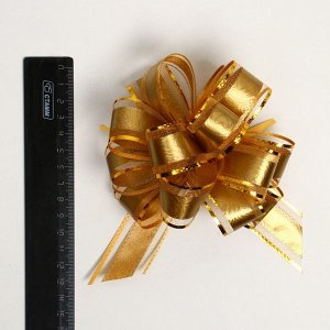 Подарочный бант - шар №3, золотые розы, для упаковки подарков