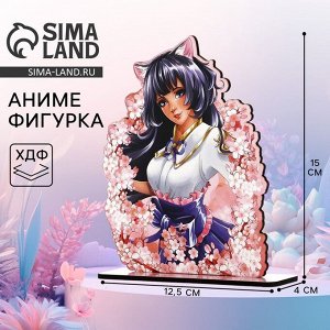 Фигурка аниме «Девушка в цветах», 11.7x15 см, дерево