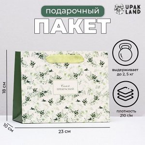 Пакет ламинированный горизонтальный «Цветы для самой прекрасной», 23x18x10 см