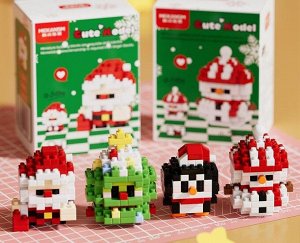 Конструктор 3D мини блоки mini block Disney елочка, снеговик Дед мороз