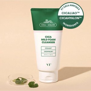 VT Cosmetics Cica Mild Foam Cleanser Пенка для чувствительной кожи с центеллой 300 мл