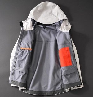 Куртка водонепроницаемая, ветрозащитная (мембрана GORE-TEX) внутри подклад, с капюшоном, белый