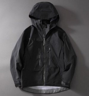 Куртка водонепроницаемая, ветрозащитная (мембрана GORE-TEX) внутри подклад, с капюшоном, черный