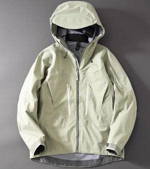Куртка водонепроницаемая, ветрозащитная (мембрана GORE-TEX) внутри подклад, с капюшоном, бледно-зеленый