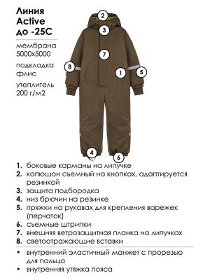 Комбинезон текстильный с полиуретановым покрытием для мальчиков темно-зеленый