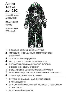 Комбинезон текстильный с полиуретановым покрытием для мальчиков черный,белый