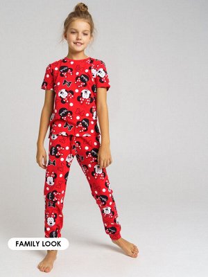Пижама family look детская красный