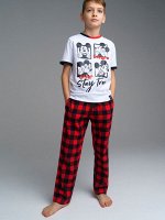 Комплект Family look для мальчика: футболка, брюки красный,черный,белый