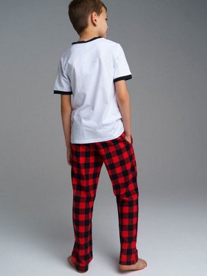 Комплект Family look для мальчика: футболка, брюки красный,черный,белый