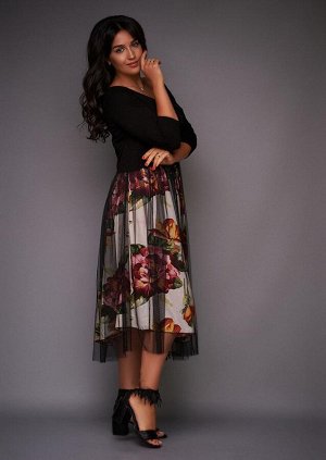 Женское платье с цветочным принтом АС-871