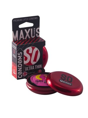 Презервативы MAXUS Ultra thin №3 в железном кейсе, ультратонкие, 3 шт