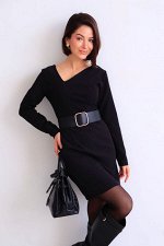 Платье чёрное с асимметричным вырезом