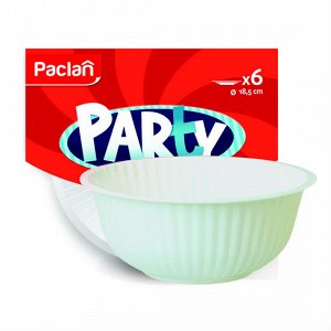 ПАКЛАН Тарелка пластиковая для супа/салата белая 185 мм 6 шт/уп