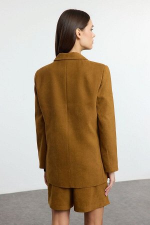 Trendyolmilla Коричневый замшевый тканый пиджак-пиджак