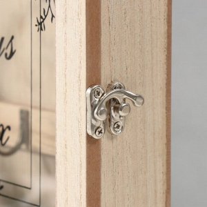 Ключница настенная «Веточки с цветами», дерево, 6 крючков, 6?20.7?26.5 см