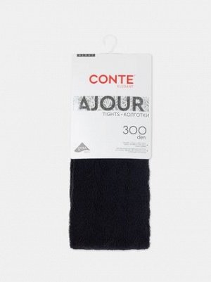 Тёплые ажурные колготки CONTE AJOUR 300