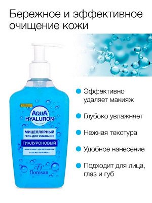 Гель для умывания лица Мицеллярный Флоресан Aqua hyaluron Гиалуроновый 250мл