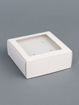 Коробка для бижутерии с PVC окном 8x8x3 см, белый