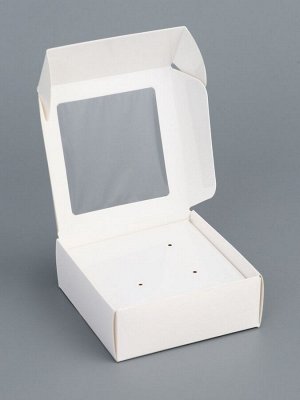Коробка для бижутерии с PVC окном 8x8x3 см, белый