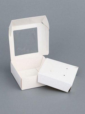 Коробка для бижутерии с PVC окном 8x8x3 см, белый