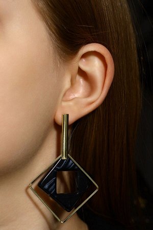 Серьги ассорти «Иллюзия», цвет чёрный в золоте