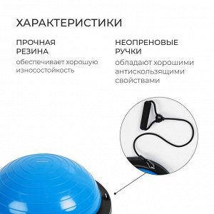 Полусфера BOSU гимнастическая ONLYTOP, с насосом, 46x20 см, синяя
