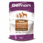 Gemon Dog Pouch паучи для собак кусочки говядины с ветчиной 100г
