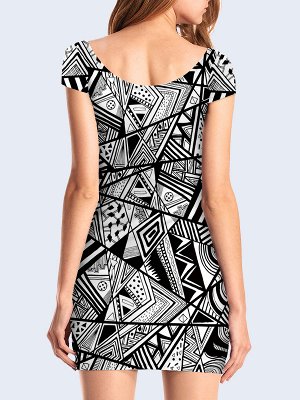 Vilno 3D платье Чёрно-белая геометрия