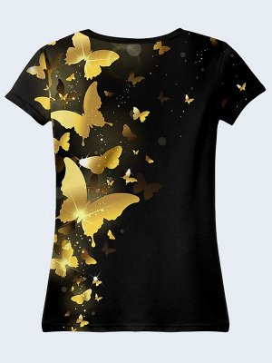 3D футболка Золотые бабочки