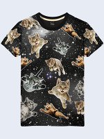 3D Футболка Космические коты