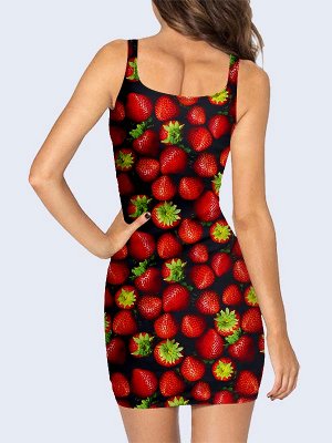 3D платье Красная клубника