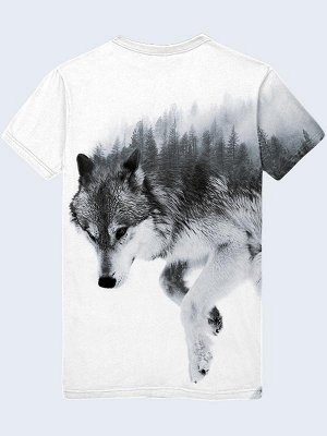 3D футболка Волк в лесу