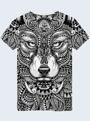 3D футболка Волк из узоров