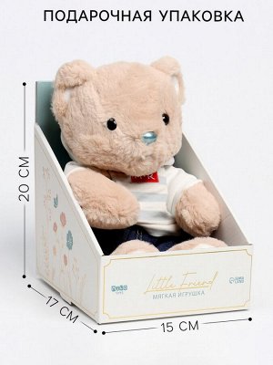Мягкая игрушка Little Friend, мишка в джинсах и кофте, 23 см